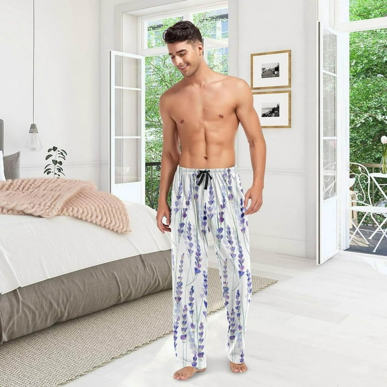 GZHJMY Lavender Botanical Pajama Pants Mens Lounge Pants Super Soft Men Pajama Bottoms Small Christmas New Year Birthday Father s Day Gifts Small Walmart