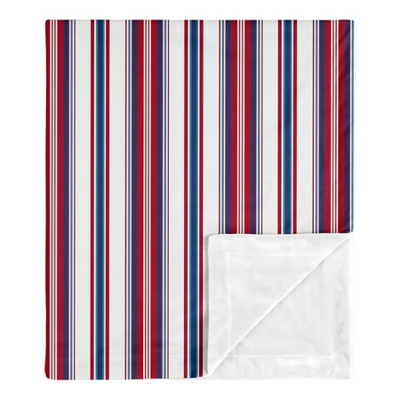 UPC: 0846480089155 | Baseball Patch Striped Security Baby Blanket by Sweet Jojo Designs