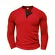 thumbnail image 1 of Playeras Negras Hombre Algodon Hombres Casual Otoño Invierno Sólido Manga Larga Cuello En V Camiseta Top Blusa, 1 of 4