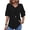 Black, variant on Blouses for Women V Neck Half Bell Sleeve Shirts Summer Ladies Casual Flowy Tunic Tops
