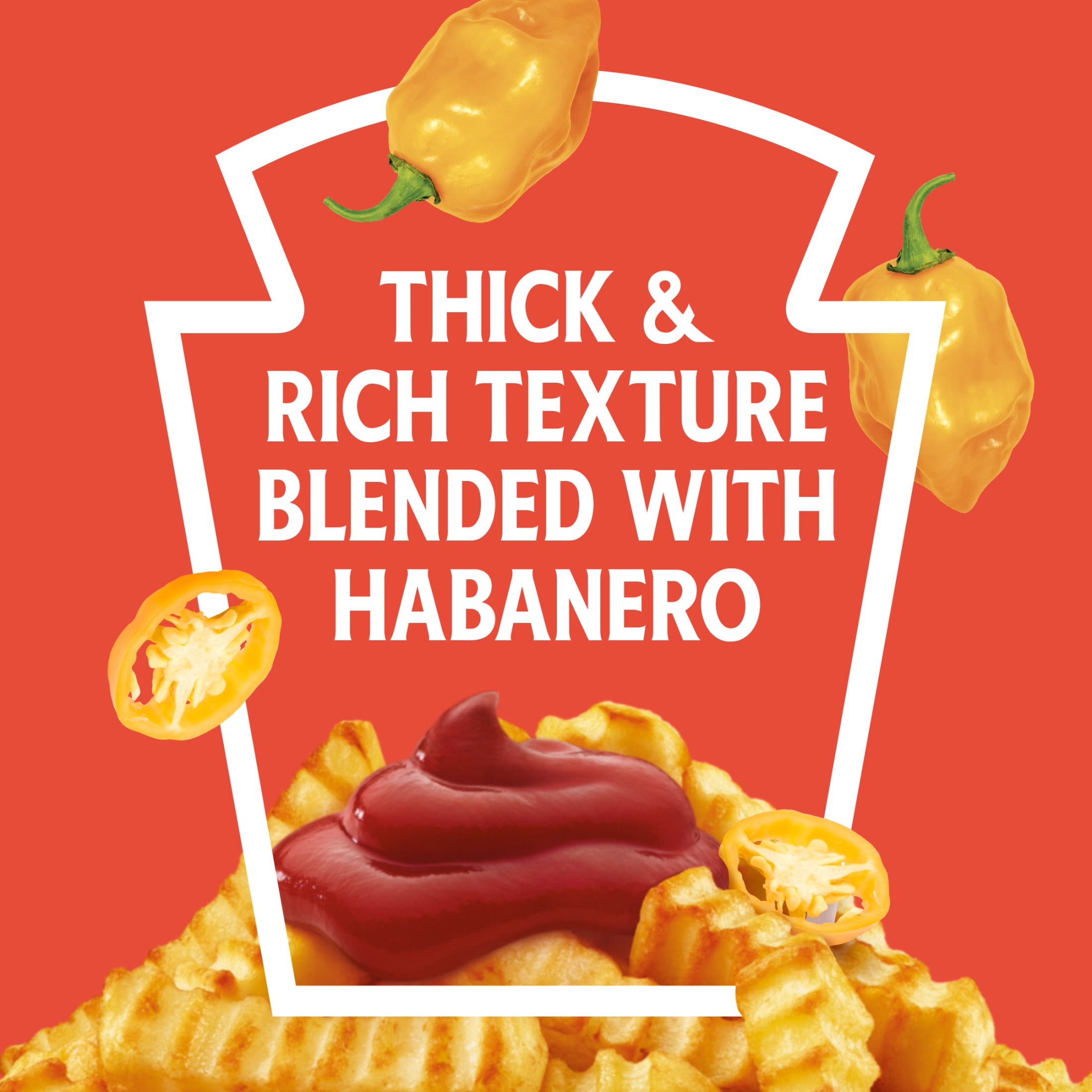 Heinz Tomato Ketchup Blended with Habanero, 14 oz Squeeze Bottle