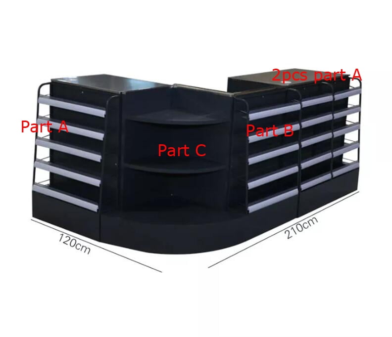 INTBUYING Details about Cashier Desk Showcase Combo Unit Checkout Counter Display Case Shelf