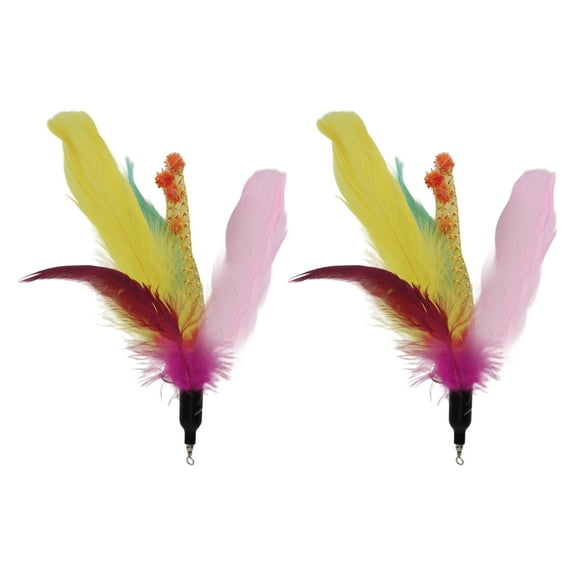 2pcs Cat Wand Replacement for Pet Interactive, Cat Wand Refill Attachments Fluffy Feathers