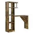thumbnail image 2 of Kady Rustic Nutmeg 5-shelf Home Bar Table Wine Storage Brown + Brown + Dining Room + Farmhouse,Rustic + Kitchen & Dining Tables + Wood, 2 of 6