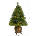 thumbnail image 3 of Nearly Natural 52" Mixed Pine Artificial Christmas Tree in Planter, Prelit with 130 Warm White LED Lights, 3 of 7