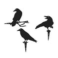 thumbnail image 4 of Dualoai 3 Pieces Metal Yard Art Garden Decoration Metal Birds Crafts Rustic Statue Black, 4 of 9