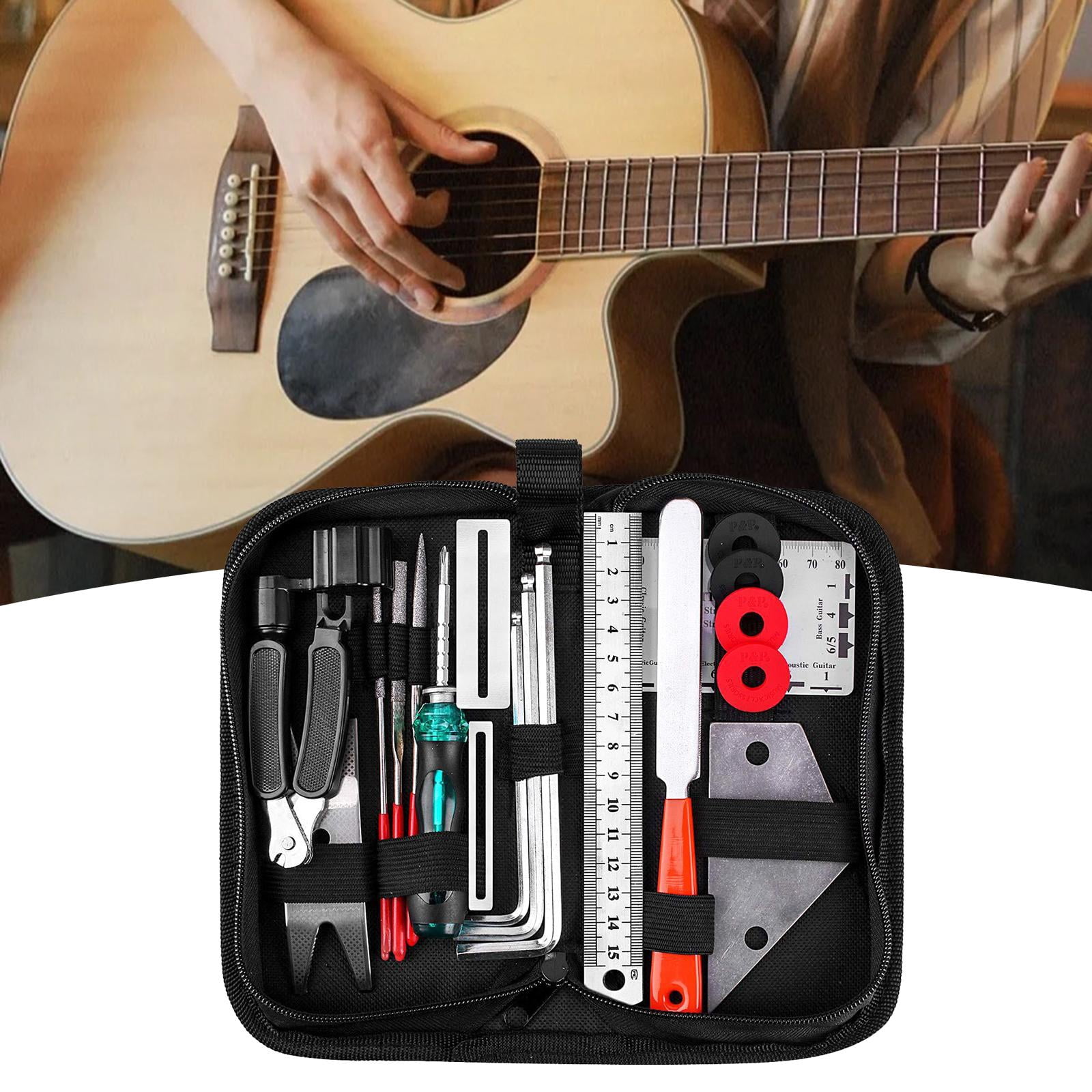 LeeQinersw Guitar Tool Kits String files Leveling Tool Set 20Pcs Installation Tool Guitar Maintenance Kits for Electric Guitar Mandolin