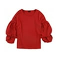 thumbnail image 2 of Alfani Womens Double Bubble Pullover Blouse, Red, Large, 2 of 2
