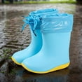 thumbnail image 2 of Yuncity Rain Boots For Girls Boys Toddlers Comfortable Outdoor Play Shoes Lightweight Durable Everyday Wear Boots Footwear Blue 2-2.5 Years, 2 of 4