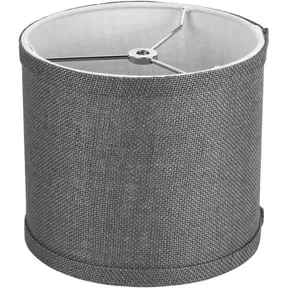 Urbanest Hardback Burlap Perfect Drum Lampshade – 10" Top x 10" Bottom x 10" Height – Grey Tone –Spider Fitter- Classic Lampshade for Table Lamps, Floor Lamps & Accent Lighting- 1 Piece
