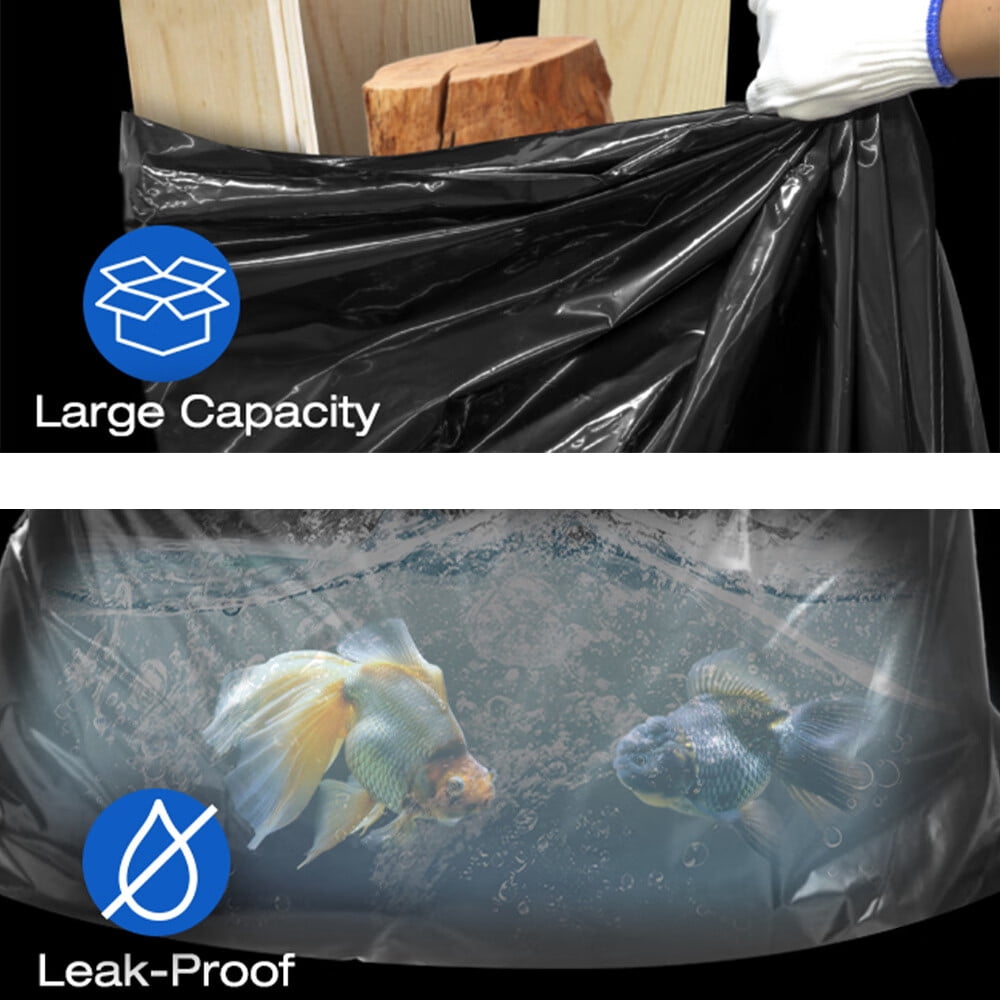 Trash Bags, 50 Gallon Heavy Duty Garbage Bag,39.4 x 47.25" Tall & Large Black Garbage Can Liners,Recycling Trash Bags Contractor, Lawn And Leaf, Outdoor, Storage, Commercial, Industrial-50Pcs