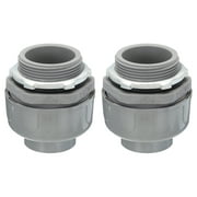 Uxcell Liquid Tight Connector 1-1/2NPT Non-metallic PVC Electrical Conduit Fitting Pack of 2(Straight,180D)