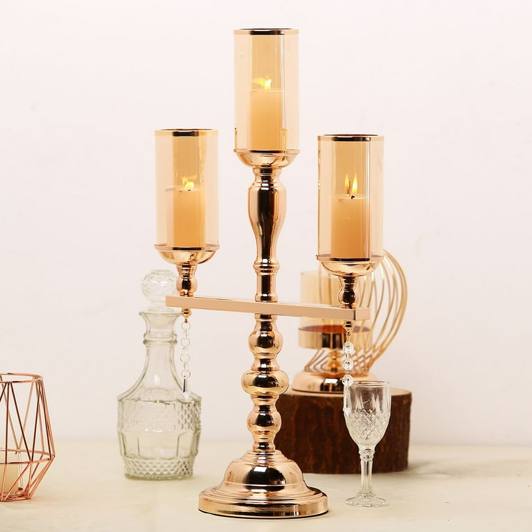 Bell Jar Glass Candle Holder Gold