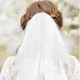 thumbnail image 3 of Miangastore White Tulle Lace Veil for Wedding or Communion with Crown and Two Layers Design 70 Characters, 3 of 8