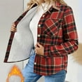 thumbnail image 5 of Xdegoge Fleece Lined Jackets for Women Plaid Flannel Shackets Button Down Collared Shirt Jacket Trendy Dressy Casual Work Tops Fall Winter Fashion Clothes Streetwear, 5 of 10