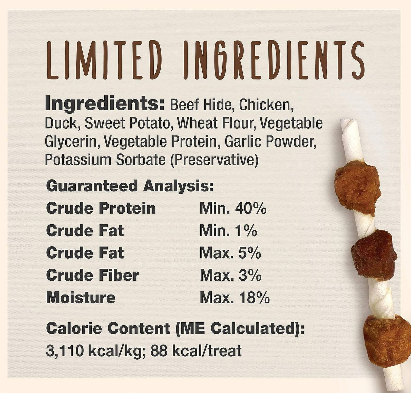 2 Pack Cadet Gourmet Beef Hide Shish Kabobs [Dog Meat and Jerky Treats, New Dog Supplies, Bulk Dog Supplies, Cadet] 8 oz (2 x 4 oz)