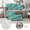 thumbnail image 6 of Turquoise Marble Outdoor Waterproof Pillow Covers, Nature Marble Stone Ripple Modern Art Decorative Square Throw Pillowcase Sofa Cushion Sham for Patio/Couch/Chair, 16"x16" 2 Pack, 6 of 8