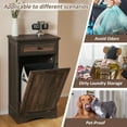 thumbnail image 6 of HARIPUL Single Tilt Out Trash Cabinet for 13 Gallon Trash Can, Laundry Hamper Tilt Out Pet Proof Trash Cabinet for Kitchen, Dark Brown, 6 of 8
