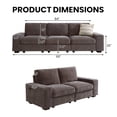 thumbnail image 5 of MAEVIS Modern Modular Chenille Sectional Sofa with Storage Space and Detachable Cover and Solid Wood Fame 3-Seat Modular Sectional Sofa & a Loveseat, Darkgrey, 5 of 6