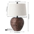 thumbnail image 6 of JONATHAN Y Alaro 24.5" Farmhouse Coastal Water Hyacinth Basket LED Table Lamp, Dark Brown, JYL6501B, 6 of 7