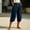 Navy, variant on Capri Pants for Women Linen Wide Leg Loose Fit with Drawstring Elastic Waist Casual Summer Cuffed Pants with Pockets, 2XL