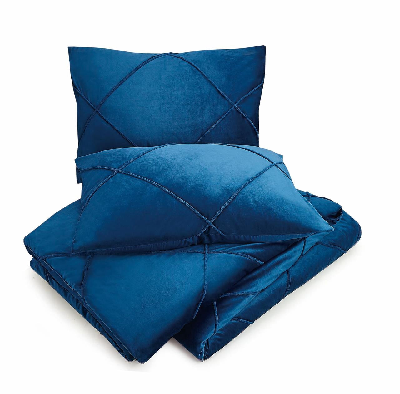 Better Homes & Gardens Embroidered Velvet 3pc Full Queen Blue