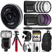 Sony E 20mm f/2.8 Lens + 7 Piece Filter & More - 64GB Accessory Kit (International Version)