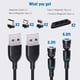 thumbnail image 2 of Cable de datos magnético - cable negro 1M+2M (Android Apple TC) + almacenamiento en línea 2 piezas Xemadio WMZL-772-4, 2 of 7