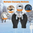 thumbnail image 4 of 2Pairs Electric Usb Heated Gloves Touchscreen Winter Hand Warm Thermal Gloves, 4 of 6