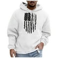 thumbnail image 3 of Caqnni Men’s Slim Fit Long Sleeve Hoodie Pullover for Men and Women Lightweight American Flag Hooded Sweatshirts (M,White), 3 of 4