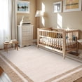 thumbnail image 6 of Garvee 5'x7' Modern Bordered Area Rug Solid Rugs, Washable Rugs Neutral Minimalist Carpet with Non Slip Backing Soft Thin Low Pile Rugs for Living Room Bedroom Home Decor, Beige Pink, 6 of 9