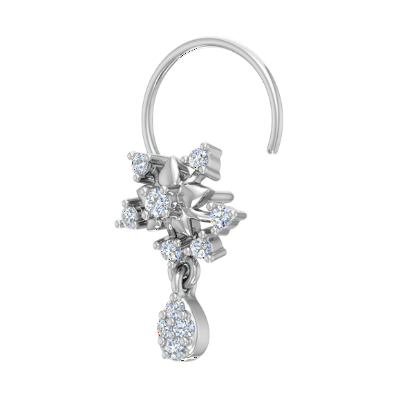 0.07 Carat Diamond Nose Pin in 14K White Gold