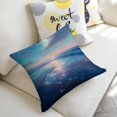 thumbnail image 5 of Ocean moon beach Linen toss pillowcase Decoration pillowcase Gift preferred 24x24" Cushion cover 2 set Sofa pillowcase Sofa bedroom living room car, 5 of 7