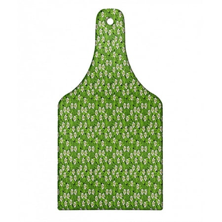 

Floral Cutting Board Overview of Blooming White Flowers and Leaves Decorative Tempered Glass Cutting and Serving Board in 3 Sizes by Ambesonne