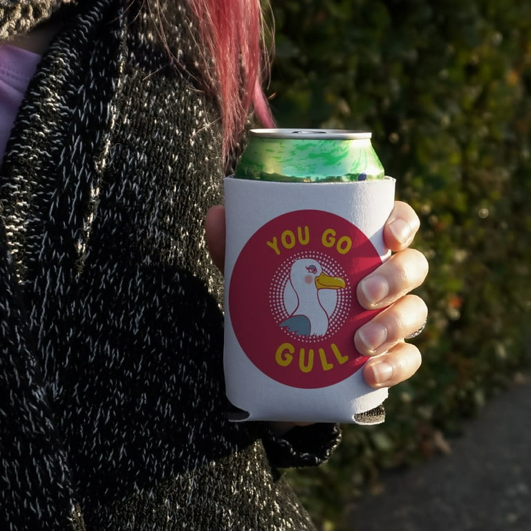 Bottle Koozie Red Seagull Stripe