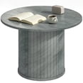 thumbnail image 1 of HOMCOM Round Coffee Table, 24" Center Table w/ Slatted Column Base, 1 of 10