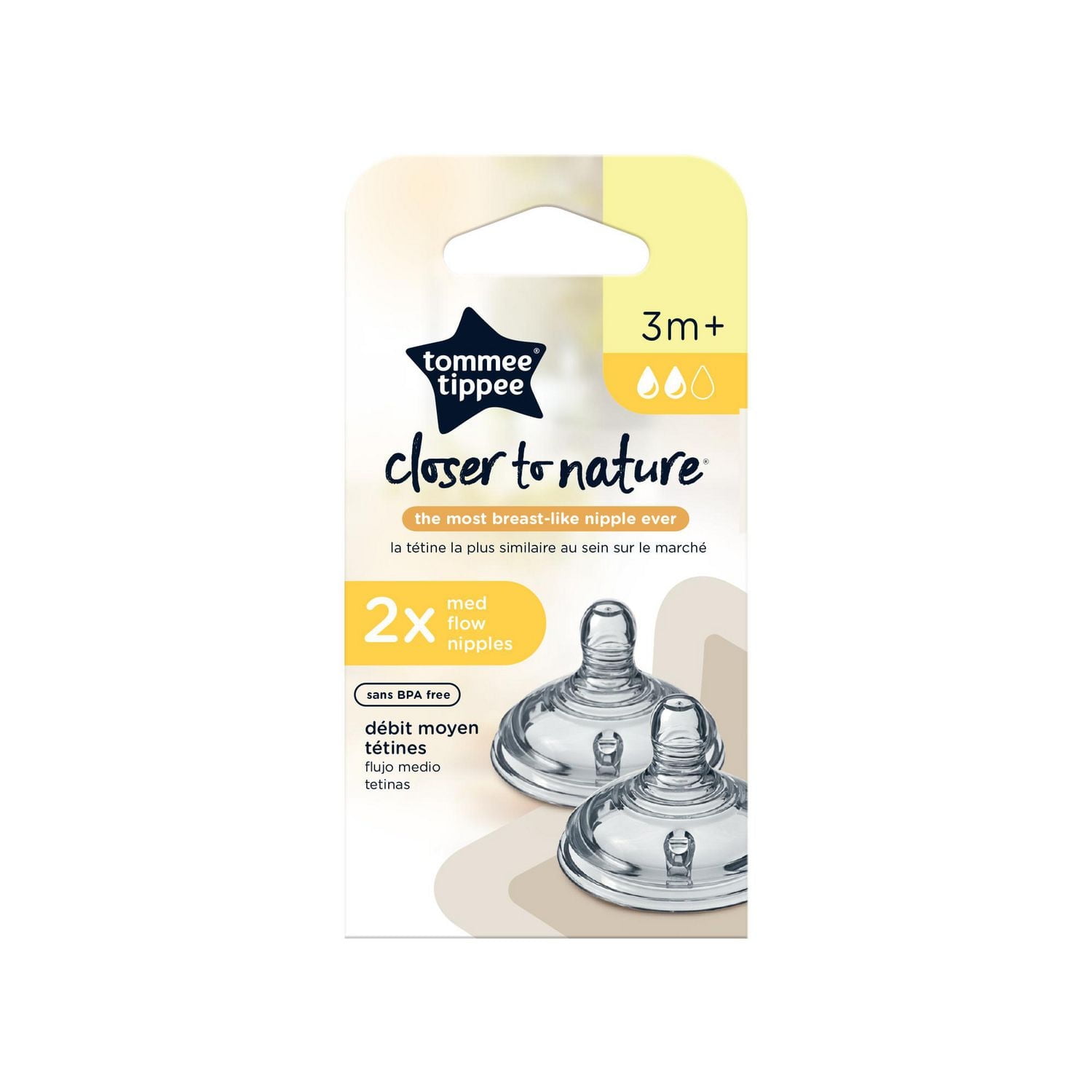Tommee Tippee Closer to Nature Tétines de Biberon pour Bébé à Débit Moyen