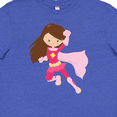 thumbnail image 4 of Inktastic Superhero Girl, Cute Girl, Brown Hair, Pink Cape Youth T-Shirt, 4 of 5