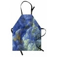 thumbnail image 1 of Fractal Apron Trippy Hazy Fantasy Shapes with Blurry Effects Mystic Plasma Artful Pattern, Unisex Kitchen Bib Apron with Adjustable Neck for Cooking Baking Gardening, Blue Pale Yellow, by Ambesonne, 1 of 3