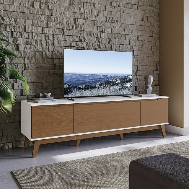 Mueble TV 75" Kappesberg 180cm con 3 Puertas Blanco/Canela
