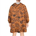 thumbnail image 2 of Wearable Oversized Blanket,Halloween Floral Pumpkin Pattern Wearable Blanket Hoodie for Adults,Cozy Hooded Blankets with Super Pockets,Super Warm Fuzzy Pullover for Women & Men, 2 of 6