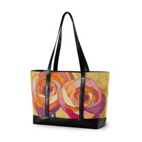 FORMRS Laptop Tote Bag for Women with 15.6" Computer Compartments Handbag, Purple Abstract Floral