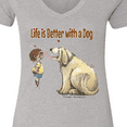thumbnail image 4 of Inktastic Life is Better with a Dog Women's V-Neck T-Shirt, 4 of 5