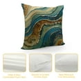 thumbnail image 4 of Chilfamy Paint Blue Green and Gold Liquid Marbling Ink Marble Abstract Pattern Aqua Nature Stone Turquoise Water Throw Pillow Case Decorative Cushion Cover for Sofa Couch Bed 12x12in, 4 of 5