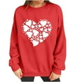 thumbnail image 5 of Fznquz Valentine Sweatshirt for Women Love Heart Graphic Crew Neck Shirts Red Cute Plus Size Fashion M, 5 of 8