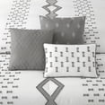 thumbnail image 5 of Lanco 7 Piece White Grey Comforter Set, King Sizeï¼ All Season Geometric Pattern Bedding Set, Matching Bed Skirt, Pillows & Shams, 5 of 7