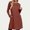 Red, variant on Women's Knit Dress Long Sleeve Casual Crew Neck Tunic Dresses with Pockets Button Side Fall Winter Trendy Outfits Khaki XL(XL)