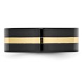 thumbnail image 3 of Ceramic Black 14k Gold Inlay 8mm Wedding Band Ring Man Precious Metal   For Dad Mens  For Him, 3 of 11