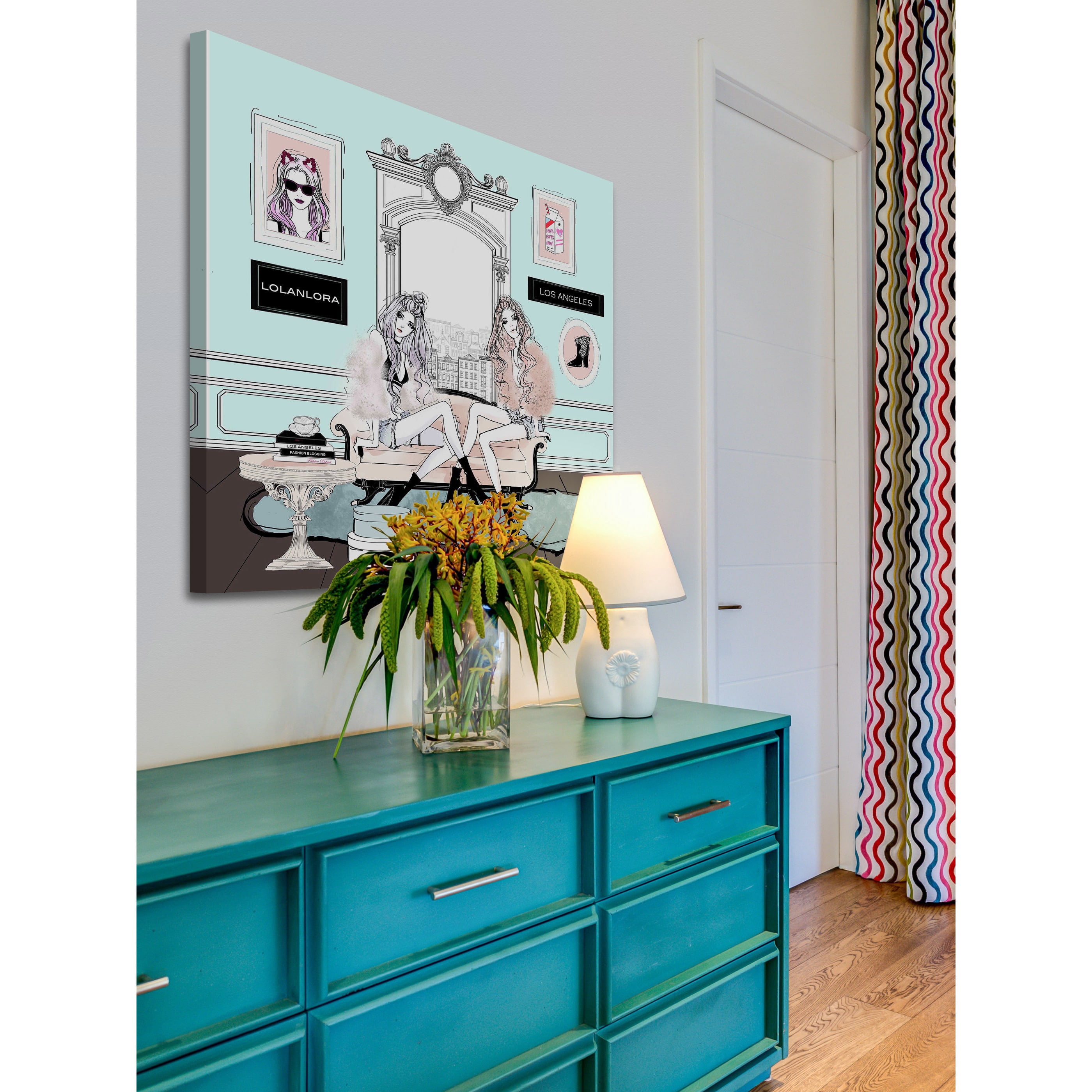 Marmont Hill "LA Shopping" by Loretta So Painting Print on Wrapped Canvas