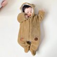 thumbnail image 2 of Vedolay Little Girls Clothes Winter Warm Baby Boy Girl Jumpsuit Hooded Romper Coat Outwear Brown,73, 2 of 5